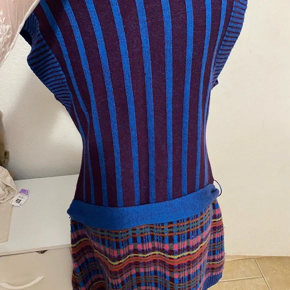 Nanette Lepore Blue and Purple Striped Mini Dress - Picture 5 of 11